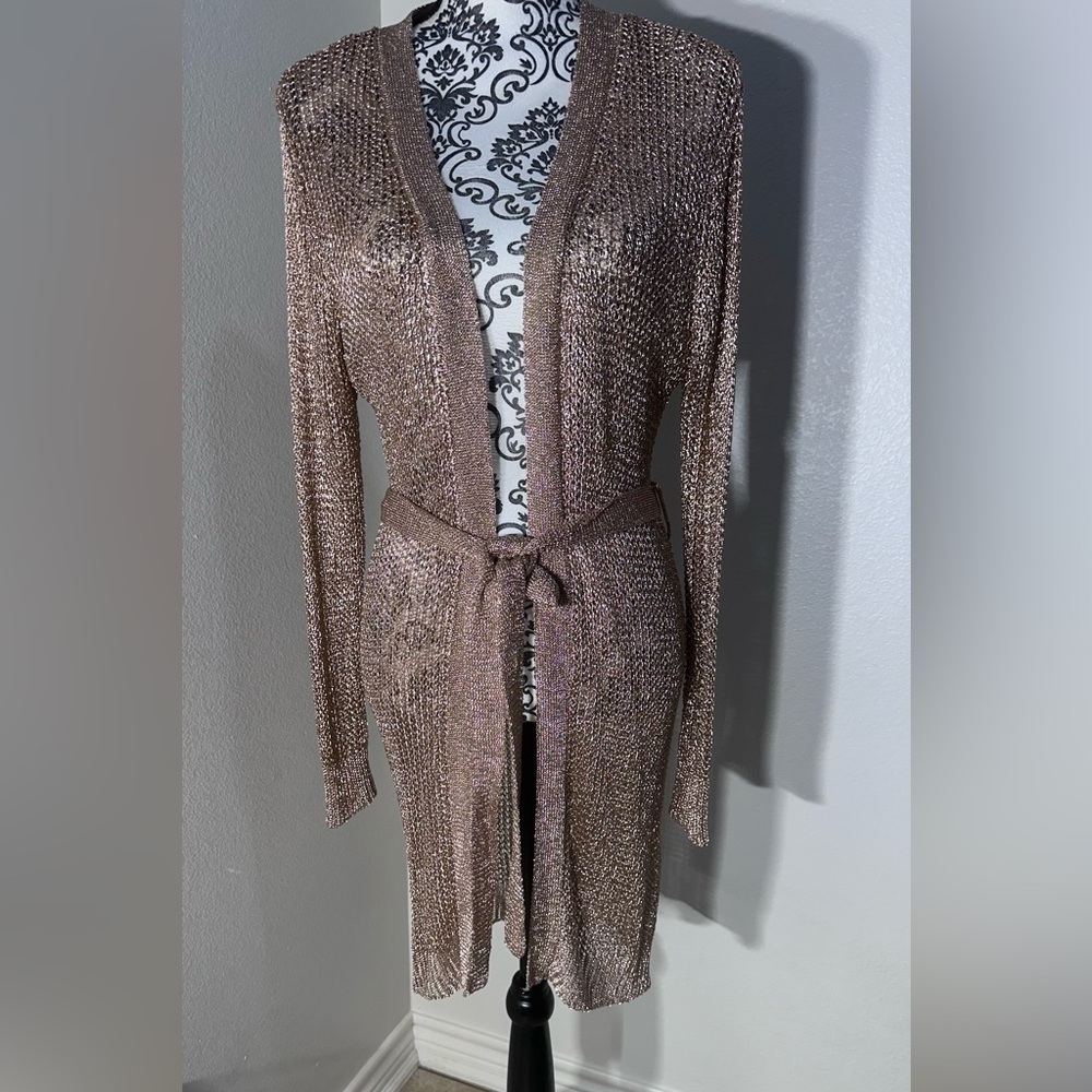 Elegant Women's Knit Cardigan in Rosegold